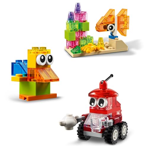 Classic Mattoncini Trasparenti Creativi con Animali Giocattolo da Costruire (Leone, Uccello e Tartaruga), Giochi Creativi per Bambini e Bambine da 4 Anni in su, Idee Regalo di Compleanno 11013 - Lego - Immagine 2