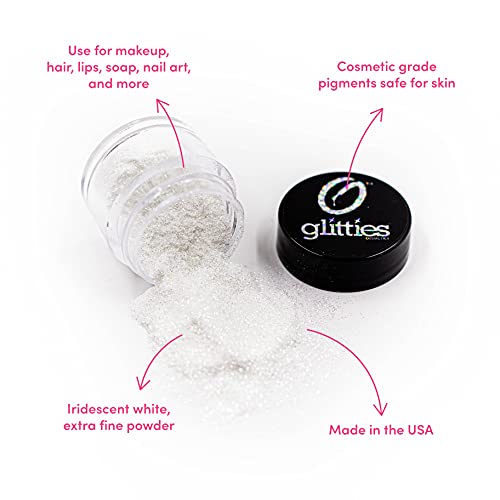 Glitties - Icy Mint - Cosmetic Grade Extra Fine (.006") Loose Glitter Powder Safe For Skin! Perfect For Makeup, Body Tattoos, Face, Hair, Lips, Soap, Lotion, Nail Art - (10 Gram Jar) #TOP1