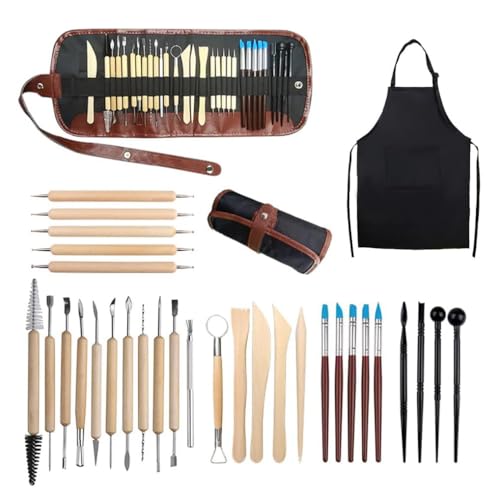 La Mejor Recopilación de Materiales de modelado de cera para comprar hoy. 44 Herramientas de Arcilla, Herramientas para Esculpir Arcilla, 32 Piezas, con Bolsa de Almacenamiento Plegable. Herramientas de Escultura de Arcilla para Principiantes, Estiques