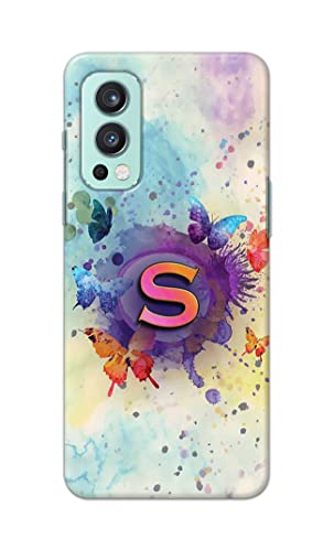 Image of PRINTFIDAA� Printed Hard Back Cover Case for OnePlus Nord 2 5G Back Cover (Alphabet S) -2808