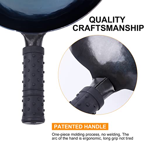 Laoniejia Traditional Hand Hammered Iron Wok, Non-Stick, Non-Coated, Oil-Free, Carbon Steel Wok - 14 Inches #TOP3