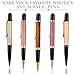 Colarr 10 Set Pen Making Kit Include 10 Woodturning Pen Kit 10 Exotic Wood Pen Blanks Twist Ballpoint Pen Kit with Refill Copper Pen Turning Supplies for DIY Pen Making Classroom Teacher Student Gift