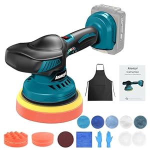 ANANCYI Polijstmachine 18V, 15,24 cm auto polijstmachine met 12 opzetstukken, 6 variabele snelheid polijstmachine, voor Makita BL1830, BL1830B, BL1840, BL1840B, BL1850, BL1850B, BL1860B