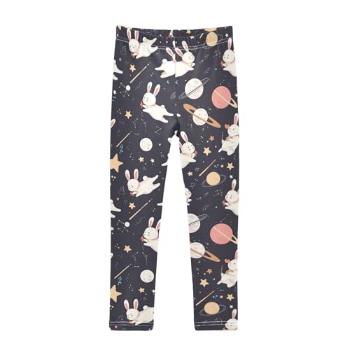 Wusikd Space Stars Girls' Leggings Toddler Doodles Moon Planet Kids Yoga Pants Dance Active Tights 4T