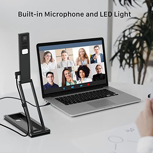 VIISAN P4U, 4K 13MP Document Camera & Webcam with Auto-Focus, 1080P 60FPS,Foldable Visualiser Camera Built-in Microphone and LED, Intuitive Software Multi-Jointed Design For Online Teaching Learning