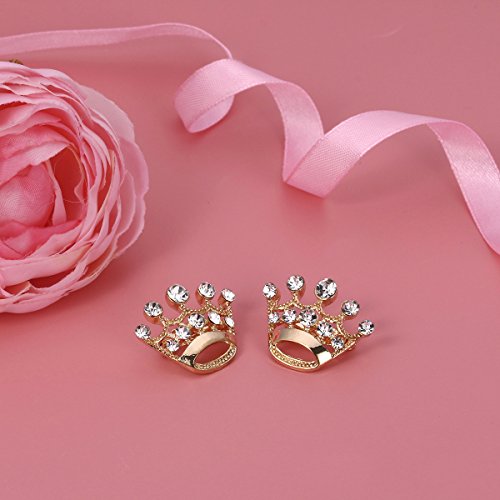 Image of LUOEM 12 Pack Crown Brooch Pins, Mini Rhinestone Pins for Women