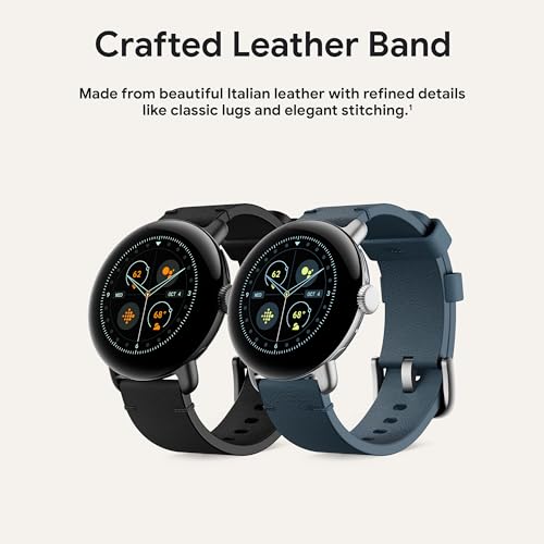 Image of Google Pixel Watch Crafted Leather Band - Obsidian - Large