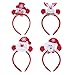 Produktbild Amosfun 4 x Weihnachts-Haarbänder, leuchtende Haarbänder, Weihnachtsmann, Schneemann, Hirsch, Bär, leuchtende Kopfschmuck, Haarreifen für Partys, Kostümpartys