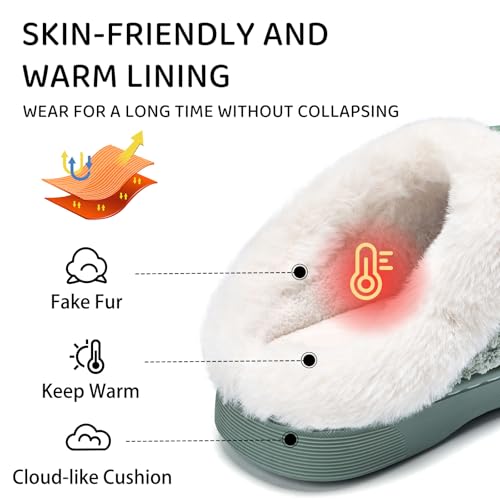 Image of WateLves Girls Slippers Memory Foam Toddler Kids Comfort Wool-Like Plush Fleece Lined House Shoes for Indoor & Outdoor
