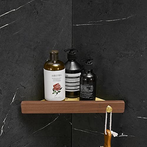 Étagère de douche en bois massif pour cosmétiques et rituel bien-être