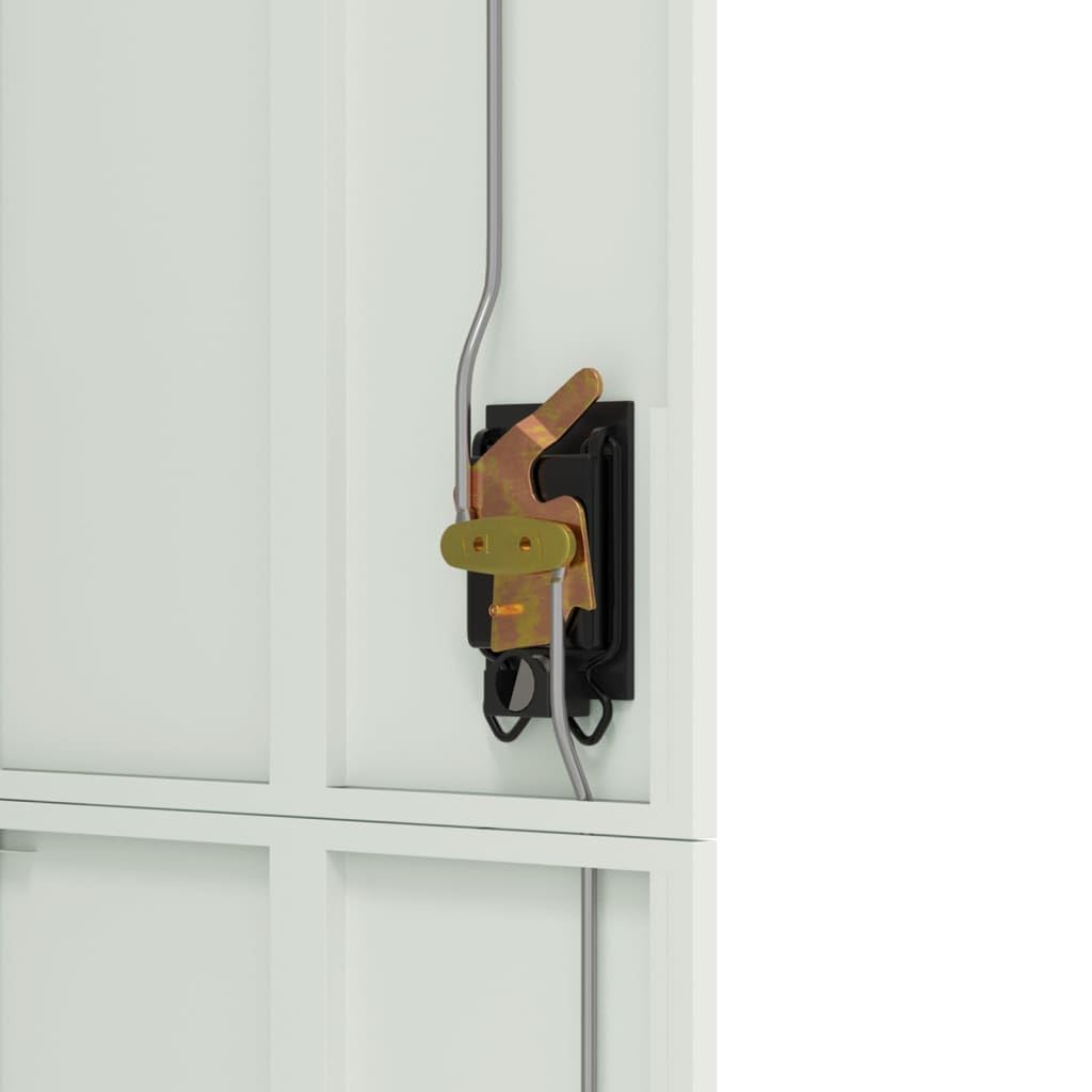 Armario archivador 90 x 40 x 180 cm, acero, con cerradura, color gris claro con 4 estantes para documentos y suministros de oficina