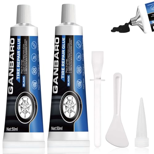 Ganbaro Rubber Glue for Tyres, Puncture Repair Glue, Suitable for Sidewall Bonding or Air Leakage of Tires, Car, Bicycle, Motorcycle, Rubber, 100ml