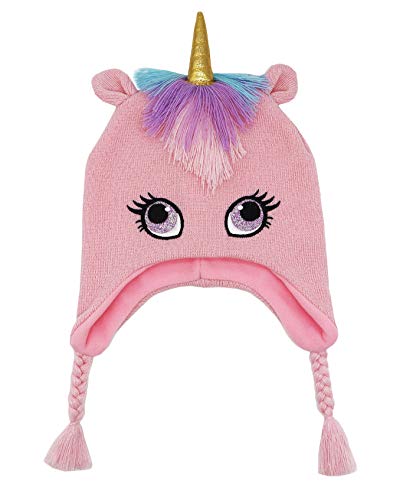 Kids Boys Girls Toddler Unicorn Knit Beanie Winter Earflap Hat Warm Fleece Lined Hat for Baby Toddler
