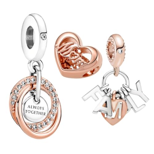 Image of Mom Family Charms Bead for Bracelets and Necklaces Jewelry Charm for Women Valentine Mother's Day
