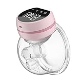 TOVVILD Milchpumpe Elektrisch, Tragbare Freihändige Brustpumpe, Auslaufsichere Milch, Ultra-Leise, Massage Stillpumpe Mit 3 Modi Und 9 Stufen Für Die Gesundheit Von Mutter Und Baby 24MM (Rosa)