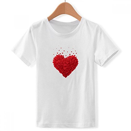 T-shirt en forme de coeurs rouges pour garçon vêtement de rentrée scolaire et loisirs