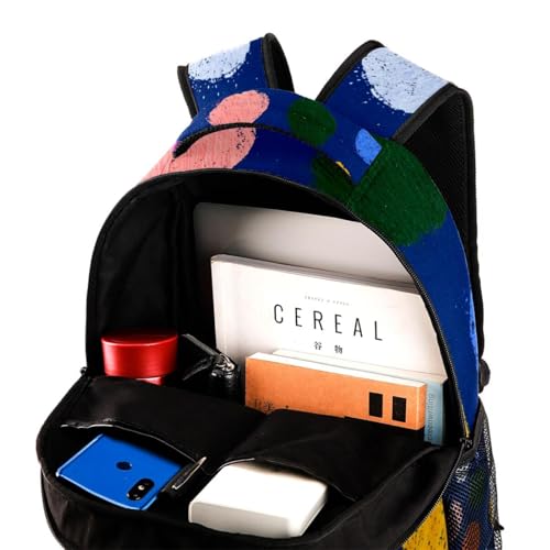 Fun Colorful Spots Backpack Fashion Large Lightweight Travel Shoulder Bag Fits 14 Inch3
