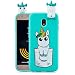 Produktbild HopMore Handy Hülle für Samsung Galaxy J3 2017 Hülle Silikon 3D Kawaii Muster Handyhülle Ultra Dünn Bumper Design Slim Schutzhülle Silikonhülle Case Cover - Einhorn
