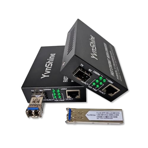 Convertidor de medios de fibra a Ethernet con módulos SFP LC monomodo para redes Gigabit