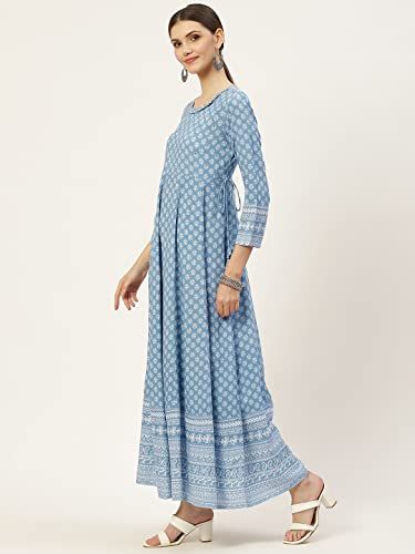 Image of KBZ Womens Rayon Printed Anarkali Kurta
