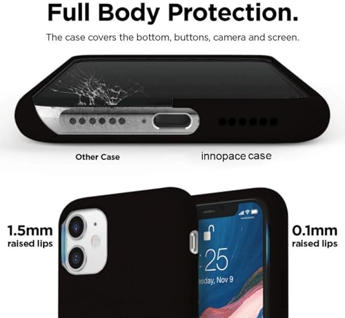 Image of Premium Liquid Silicone Case for iPhone 11 - Slim Full Body Protective Back Cover with Soft Microfiber Lining, Anti-Slip Grip Scratch Resistant Phone Case(Black)