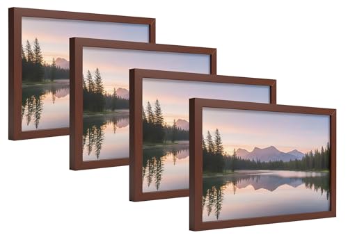 Image of 4x6 Inch Wooden Photo Frame | Fits 4x6 Photos | 0.5 mm Unbreakable Acrylic Front | Wall & Tabletop Display | Lightweight Gallery Style Frame for Home & Office (4, Rich Brown)