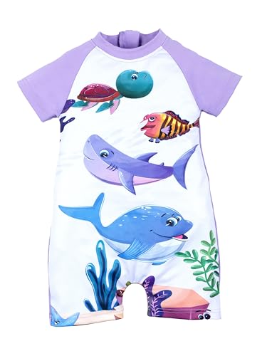 Image of KiddoPanti Boys & Girls Half Sleeve Mid Thigh Length Swim Suit