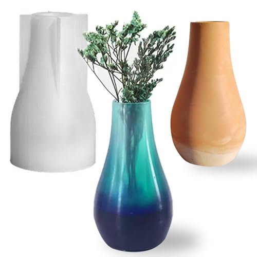 1 Stück Silikonform Vase, Epoxidharz Gießformen für Blumenvasen, DIY silikonform vase, Silikonformen für Vasenherstellung, silikonformen für vasen Beton, DIY-Kunst, Handwerk und Dekorationen