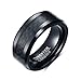 Heraculs 8MM Tungsten Carbide Ring for Man Black Carbon Fiber Inlay Polish Edges Wedding Engagement Band Ring Size 8