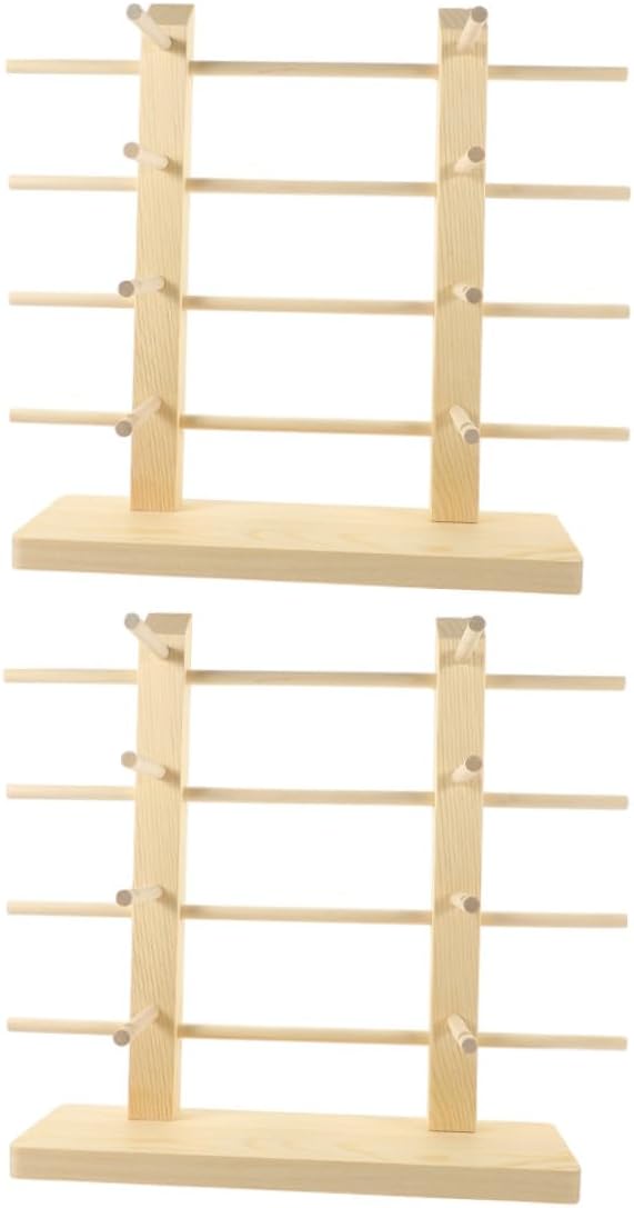 Gadpiparty Wooden Eyeglasses Display Rack 2pcs, Multi-layer Eyewear Organizer Stand with 8-pair Capacity, Sunglasses Storage Holder for Store Countertops and Home Desktop