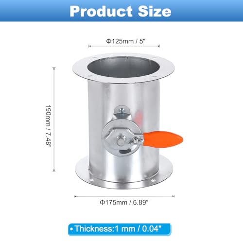 Amortisseur de refoulement conduit 17,8 cm réglage manuel avec brides - 3
