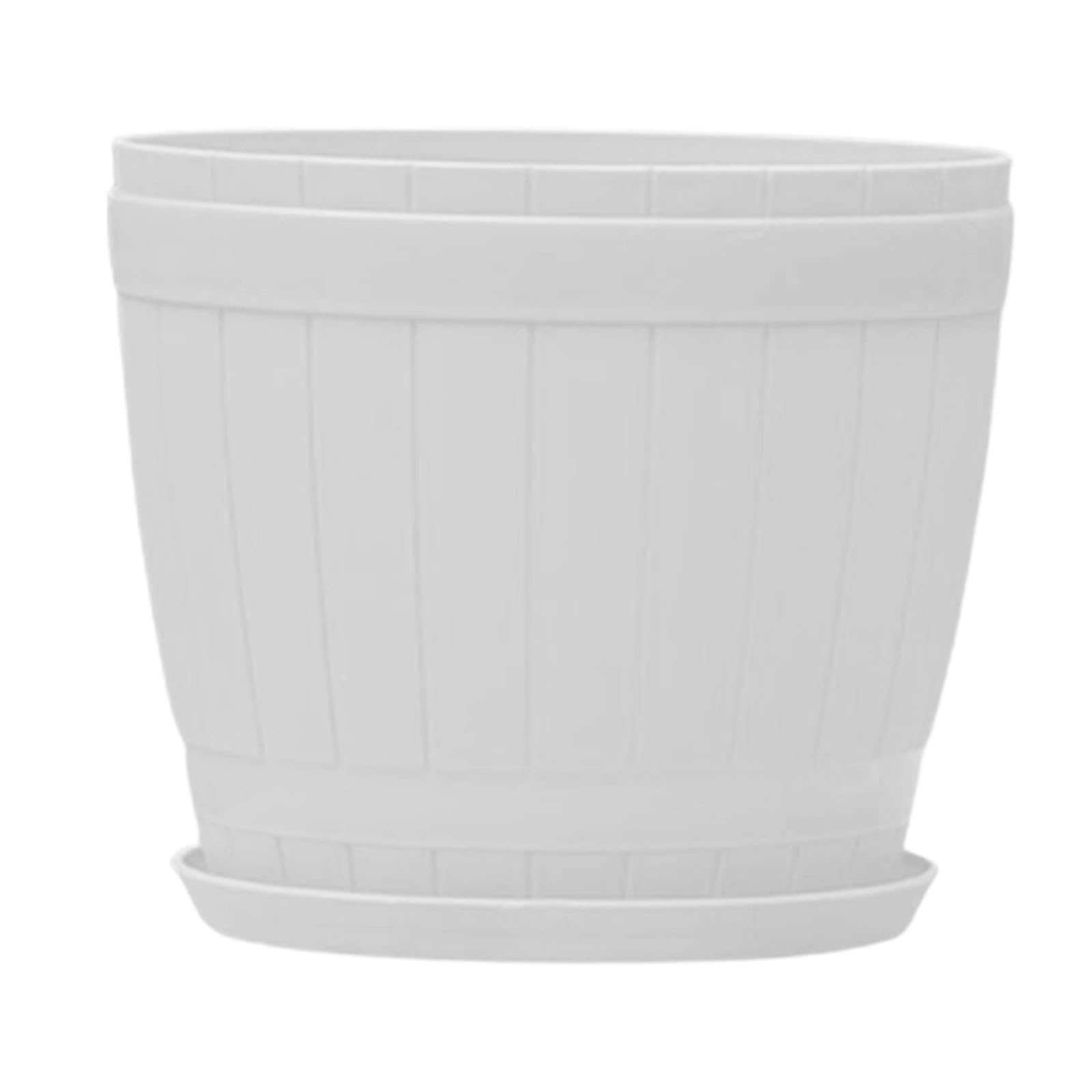 Orchid with 15cm Resin Flower Plant Planter Thickened Round Plant Pot Garden Pot With Holes And Trays For Indoor Out Door Plant Home Flower Pot Set (White, XL)