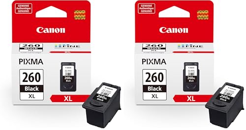 Image of Canon PG-260 XL Genuine Black Ink Cartridge,Compatible with TS5320 /6420 /6420a,TR7020 /7020a,(Pack of 2)