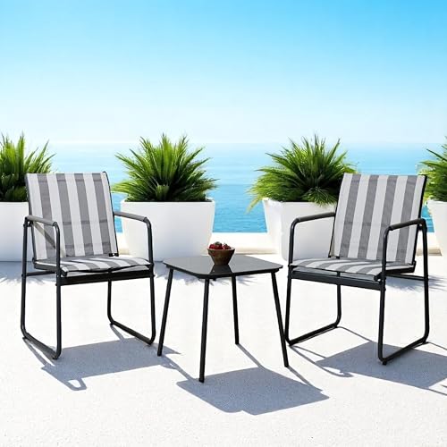 Salon de jardin petit espace résistant aux intempéries avec table basse - 4