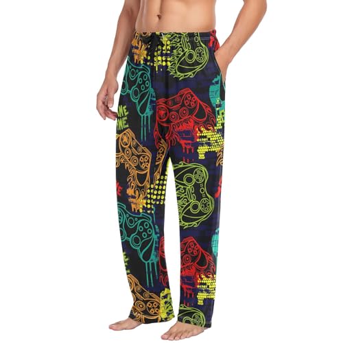 Video Game Controller Pajama Pants Vintage Gaming Tools Men's Pajama Bottoms Lounge Sleepwear PJs Sleep Pants XL4
