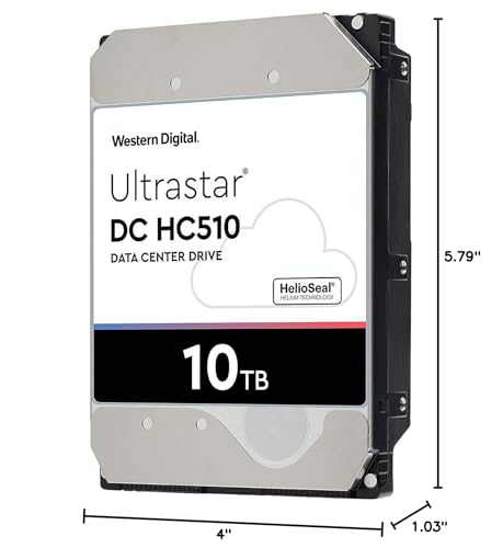 Image of Western Digital HUH721010ALE604 10TB Ultrastar DC HC510 SATA HDD - 7200 RPM Class, SATA 6 Gb /s, 256MB Cache, 3.5 inch