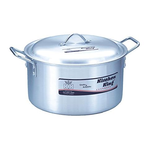 Aluminium Cookware Deep Stockpot Soup Pot Saucepan Cooking Pan Stew Catering (11inches Capacity 8.4 Liter) Cover