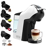 KOTLIE 5 en 1 máquina de café cápsulas 19 Bar, máquina multi-cápsula para Nespresso/Dolce Gusto/pastillas ESE (44mm)/polvo de café, depósito de agua 1L, 3 temperaturas/7 cantidades de agua