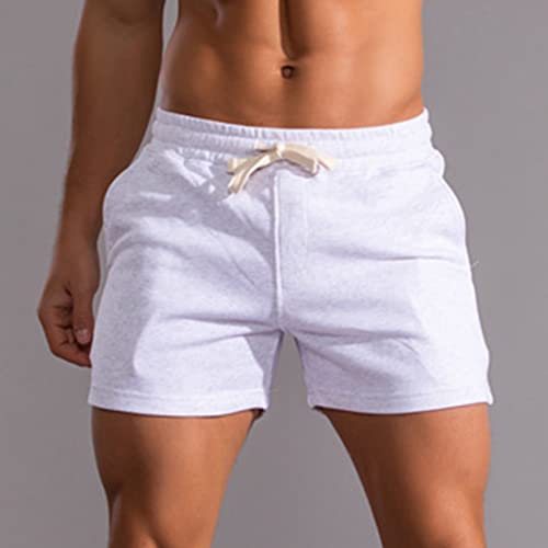 Workout Short Shorts Men Stretch Bodybuilding Summer Cotton Track Shorts Slim-Fit Elastic Waist Beach Volley Shorts #TOP1