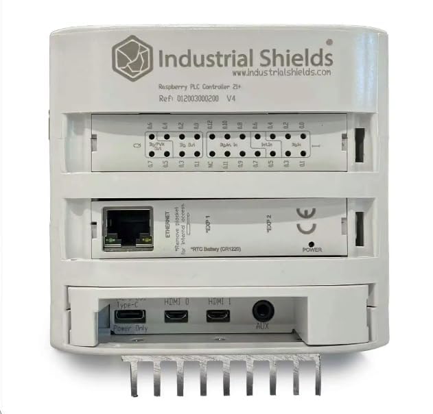 Industrial Shields Raspberry PLC 21 – Przemysłowy PLC oparty na Raspberry Pi 4 (4GB), 21 wejść/wyjść, RS485, I2C, SPI, UPS i RTC - Rozwiązanie do automatyki i przemysłowego IoT