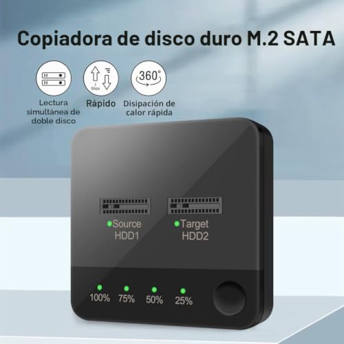 Solución para cambiar de disco sin perder datos: Clonador M.2 SSD dual con base externa 5