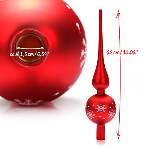 com-four® Weihnachtsbaumspitze matt, Christbaumspitze aus echtem Glas – Ansicht 5