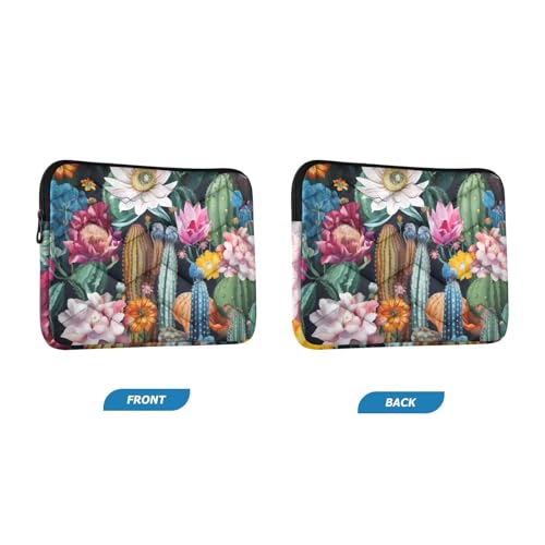 Funda para portátil 13-14 pulgadas con diseño floral y cactus miniatura 2