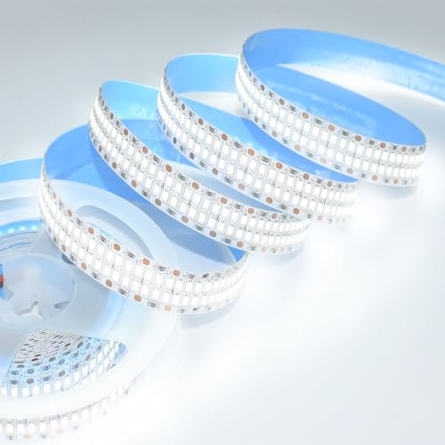 Image of SUYOOULIN LED Strip Lights, 16.4ft Dimmable DC 12V SMD 2835 Double Rows 2400 LEDs 52000LM Super Bright LED Ribbon Strip, Non-Waterproof IP21 for Home Party Decoration(Daylight White 6500K)