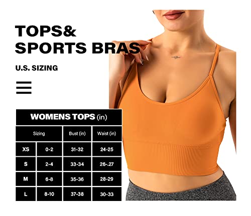 Strappy Sports Bra For Women Criss-Cross Back Cropped Bra For Yoga Workout Tops Gym Bra Longline Fitness Tank Tops (Orange, L) #TOP5