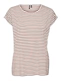 Longueur : normale Vero Moda Femme Vmava Plain Top Stripe GA JRS Noos Chemise, Nostalgia Rose/Rayures : Pristine, XL EU