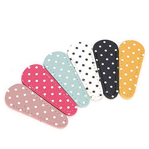 Zerodis Herramientas de Tejer, Funda de Seguridad de Cuero Sintético para Tijeras para Bordar, 6 Colores para Coser y Manualidades, Funda para Tijeras de Cuero