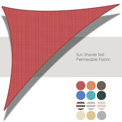 ECOOPTS 24'x28'x37' HDPE Sun Shade Sail Right Triangle Canopy Shades for Outdoor Patio Pergola Cover Blockage 95% UV Resistant(Red)
