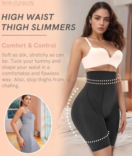 Image of POP CLOSETS Womens Hip Pads Shapewear Butt and Hip Enhancer Shapewear | High Waisted Shapewear Tummy Control, Shapewear Shorts with Hip Pads for Hip Enhancement, Butt Lifting, Seamless Under Dress