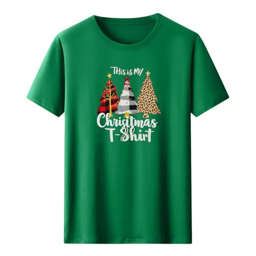 Christmas Shirts for Women Christmas Print T Shirt Crew Neck Tee Shirts - image 4
